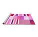 Sideview of Machine Washable Patchwork Pink Transitional Rug, wshcon678pnk