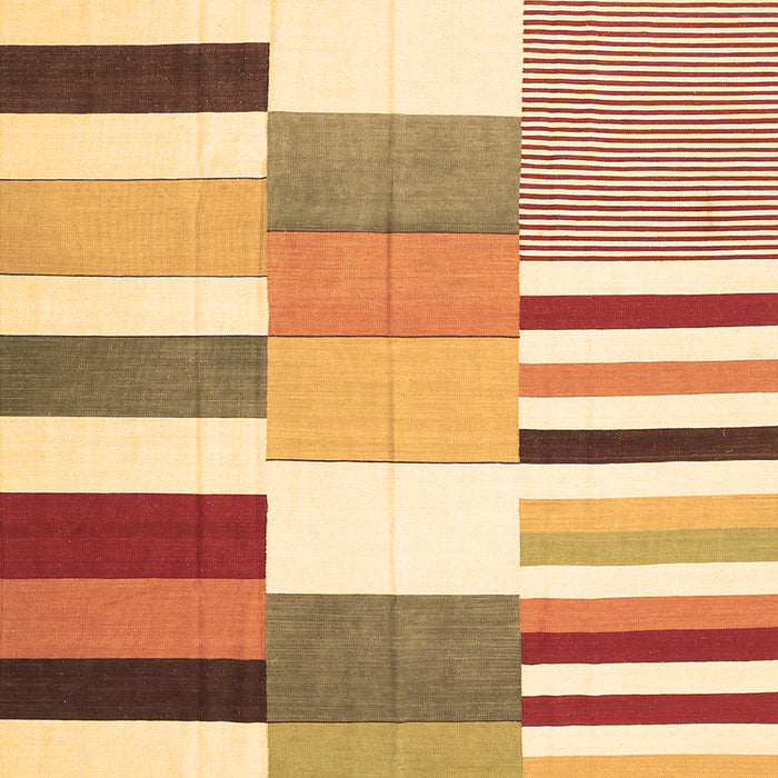 Patchwork Brown Transitional Rug, con678brn