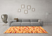 Machine Washable Abstract Orange Contemporary Area Rugs in a Living Room, wshcon679org