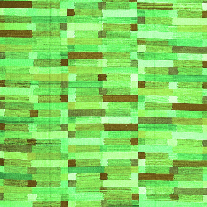 Serging Thickness of Machine Washable Abstract Green Contemporary Area Rugs, wshcon679grn