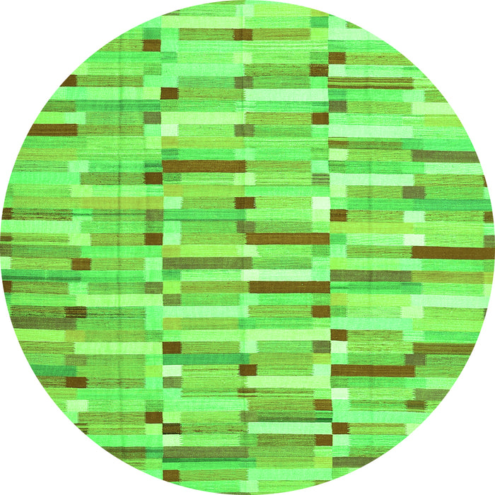 Machine Washable Abstract Green Contemporary Area Rugs, wshcon679grn