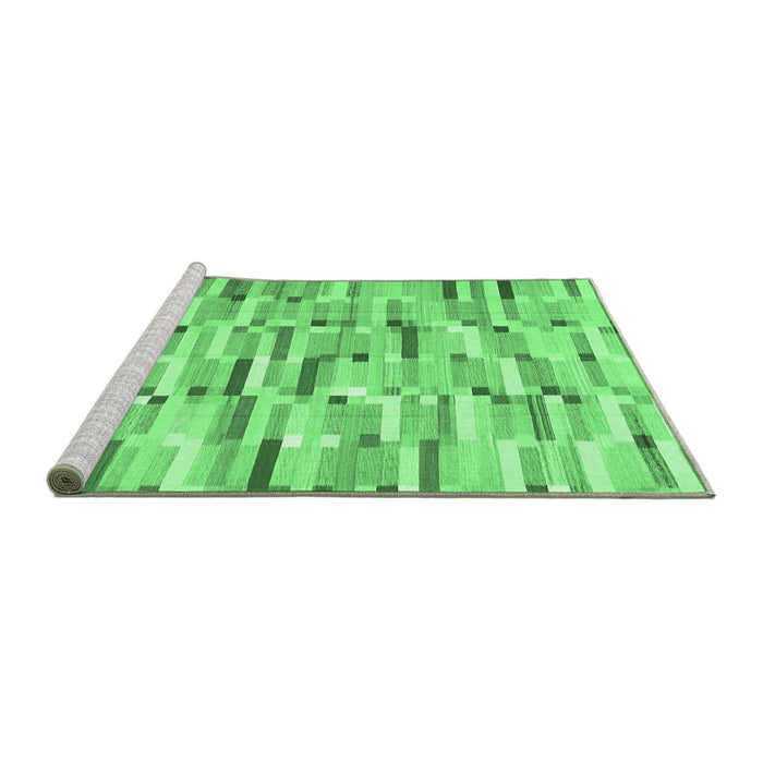 Sideview of Machine Washable Abstract Emerald Green Contemporary Area Rugs, wshcon679emgrn