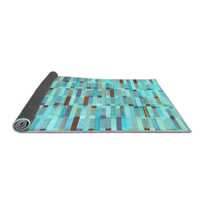Sideview of Abstract Light Blue Contemporary Rug, con679lblu