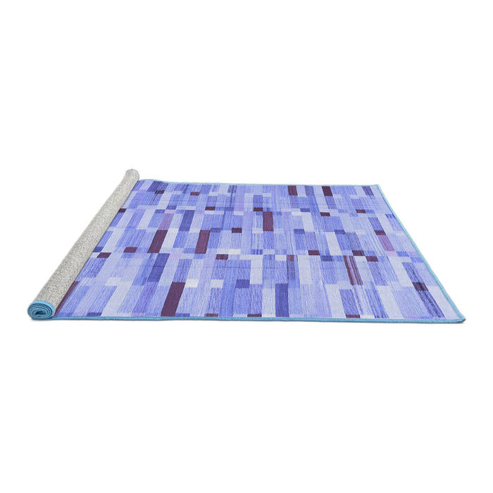 Sideview of Machine Washable Abstract Blue Contemporary Rug, wshcon679blu