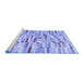 Sideview of Machine Washable Abstract Blue Contemporary Rug, wshcon679blu