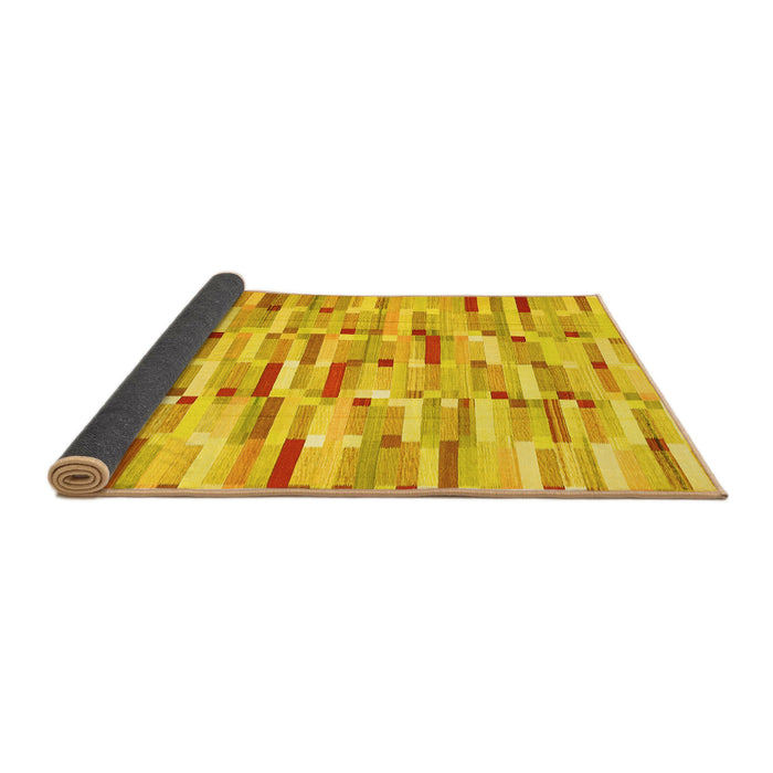Sideview of Abstract Yellow Contemporary Rug, con679yw