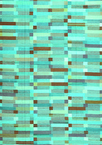 Abstract Turquoise Contemporary Rug, con679turq