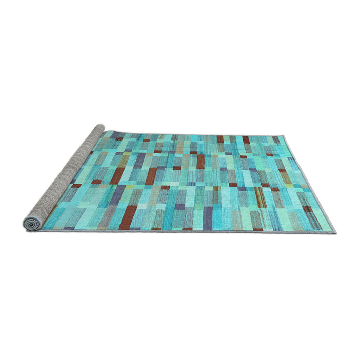 Sideview of Machine Washable Abstract Light Blue Contemporary Rug, wshcon679lblu