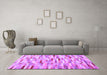 Machine Washable Abstract Purple Contemporary Area Rugs in a Living Room, wshcon679pur