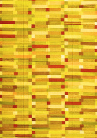 Abstract Yellow Contemporary Rug, con679yw