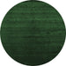 Round Abstract Emerald Green Contemporary Rug, con67emgrn