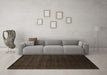 Machine Washable Abstract Brown Contemporary Rug in a Living Room,, wshcon67brn