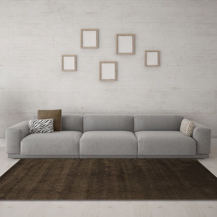 Machine Washable Abstract Brown Contemporary Rug in a Living Room,, wshcon67brn