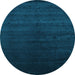 Round Abstract Light Blue Contemporary Rug, con67lblu