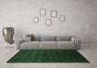 Machine Washable Abstract Emerald Green Contemporary Area Rugs in a Living Room,, wshcon67emgrn