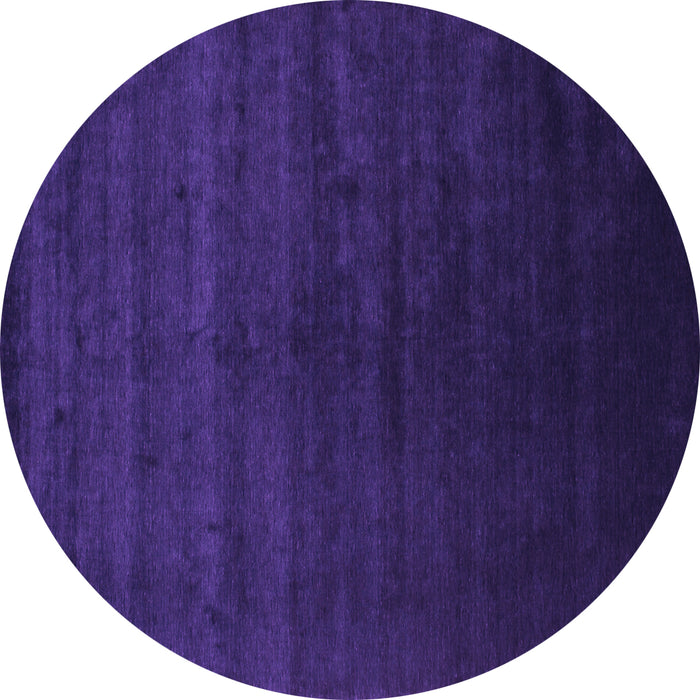 Round Machine Washable Abstract Purple Contemporary Area Rugs, wshcon67pur
