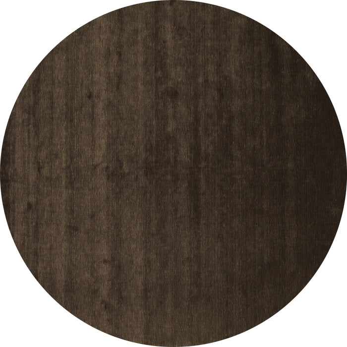 Round Abstract Brown Contemporary Rug, con67brn