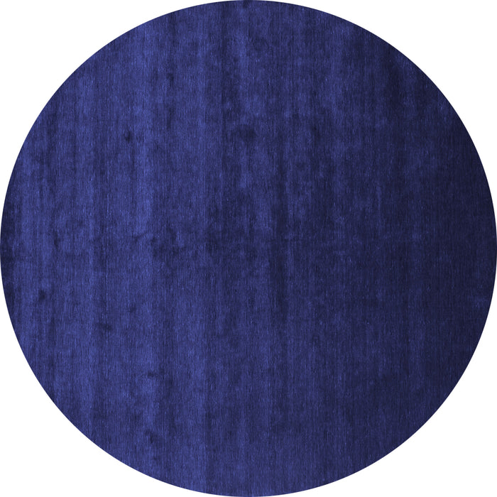 Round Abstract Blue Contemporary Rug, con67blu