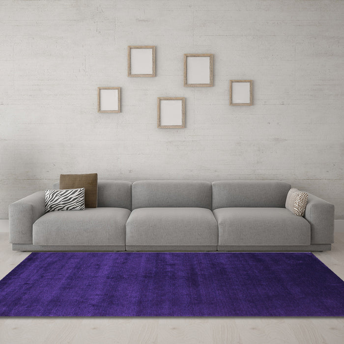 Machine Washable Abstract Purple Contemporary Area Rugs in a Living Room, wshcon67pur