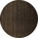 Round Machine Washable Abstract Brown Contemporary Rug, wshcon67brn
