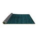 Sideview of Abstract Turquoise Contemporary Rug, con67turq