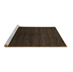 Sideview of Machine Washable Abstract Brown Contemporary Rug, wshcon67brn