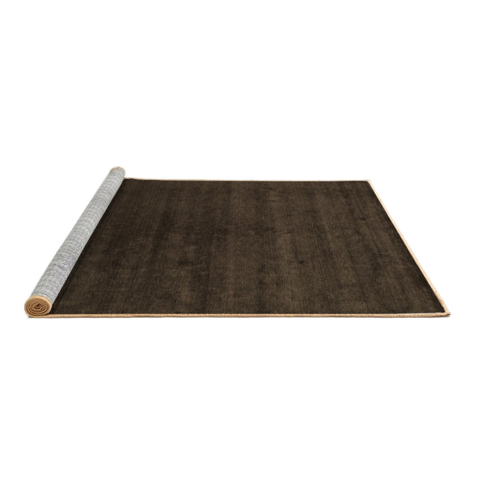 Sideview of Machine Washable Abstract Brown Contemporary Rug, wshcon67brn