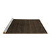 Sideview of Machine Washable Abstract Brown Contemporary Rug, wshcon67brn