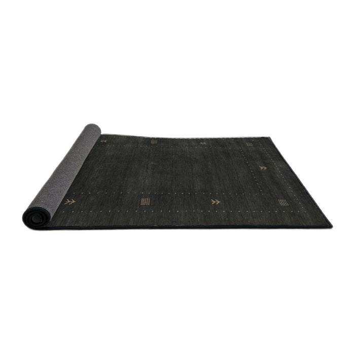 Thickness of Contemporary Charcoal Black Modern Rug, con680
