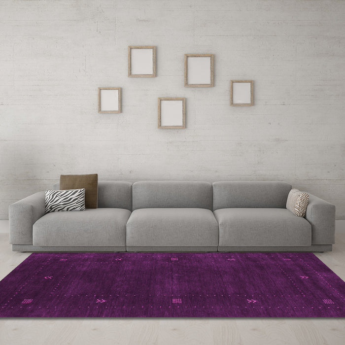 Machine Washable Abstract Pink Contemporary Rug in a Living Room, wshcon680pnk