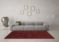 Machine Washable Abstract Red Contemporary Rug, wshcon680red