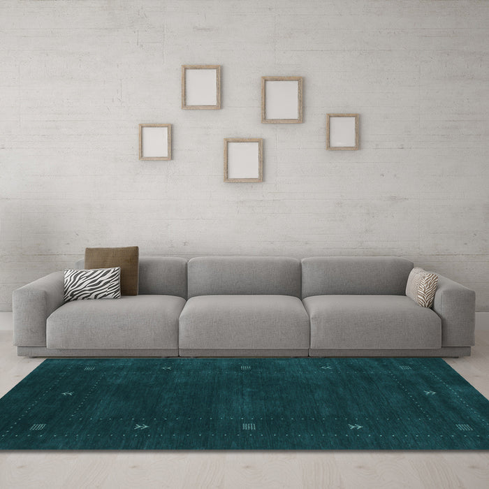 Machine Washable Abstract Light Blue Contemporary Rug in a Living Room, wshcon680lblu