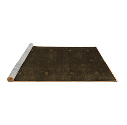 Sideview of Machine Washable Abstract Brown Contemporary Rug, wshcon680brn