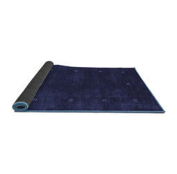 Sideview of Abstract Blue Contemporary Rug, con680blu