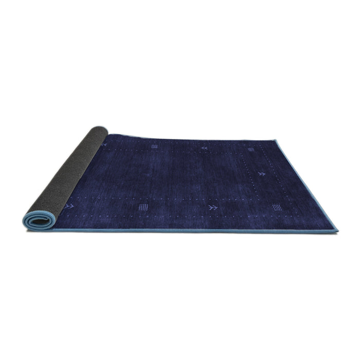 Sideview of Abstract Blue Contemporary Rug, con680blu