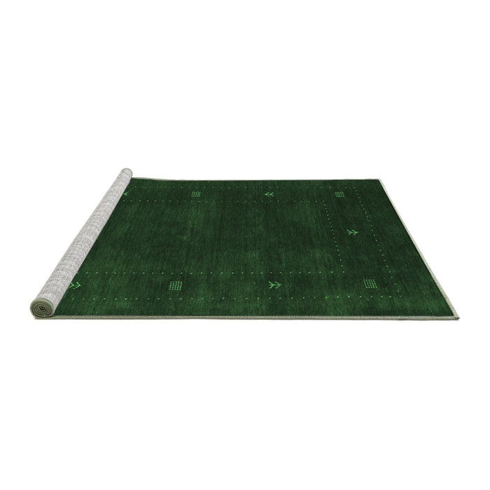 Sideview of Machine Washable Abstract Emerald Green Contemporary Area Rugs, wshcon680emgrn