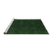 Sideview of Machine Washable Abstract Emerald Green Contemporary Area Rugs, wshcon680emgrn