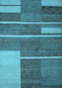 Abstract Light Blue Contemporary Rug, con681lblu