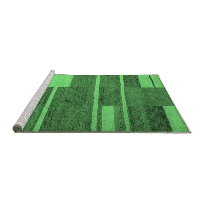 Sideview of Machine Washable Abstract Emerald Green Contemporary Area Rugs, wshcon681emgrn