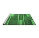 Sideview of Machine Washable Abstract Emerald Green Contemporary Area Rugs, wshcon681emgrn