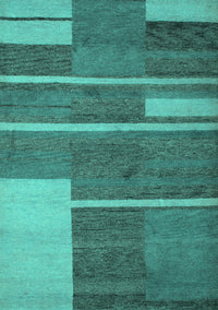 Abstract Turquoise Contemporary Rug, con681turq