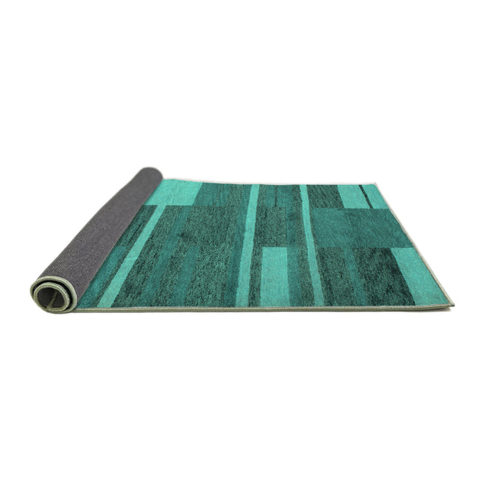 Sideview of Abstract Turquoise Contemporary Rug, con681turq