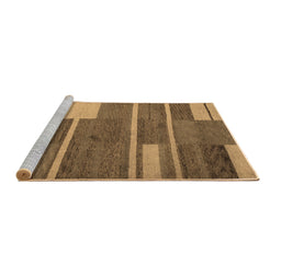 Sideview of Machine Washable Abstract Brown Contemporary Rug, wshcon681brn
