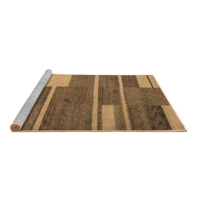 Sideview of Machine Washable Abstract Brown Contemporary Rug, wshcon681brn