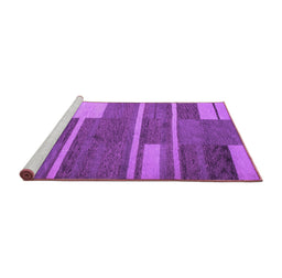 Sideview of Machine Washable Abstract Purple Contemporary Area Rugs, wshcon681pur