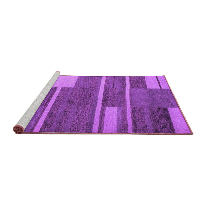 Sideview of Machine Washable Abstract Purple Contemporary Area Rugs, wshcon681pur