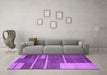 Machine Washable Abstract Purple Contemporary Area Rugs in a Living Room, wshcon681pur
