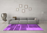 Machine Washable Abstract Purple Contemporary Rug, wshcon681pur