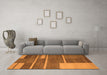 Machine Washable Abstract Orange Contemporary Area Rugs in a Living Room, wshcon681org