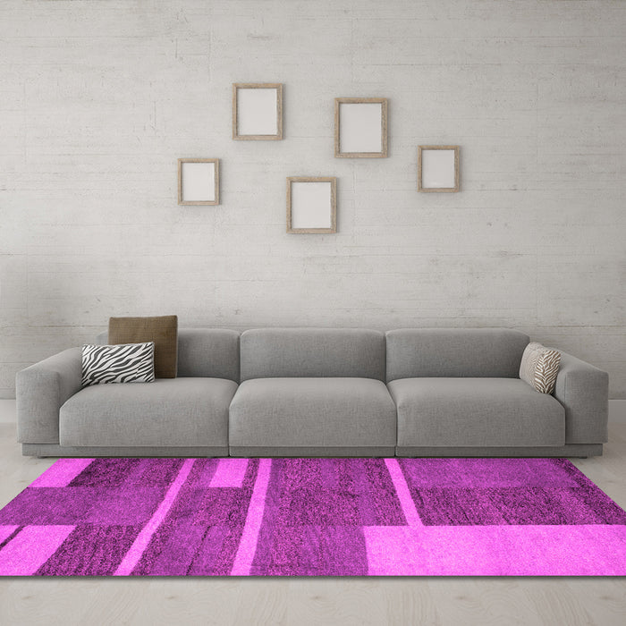 Machine Washable Abstract Pink Contemporary Rug in a Living Room, wshcon681pnk